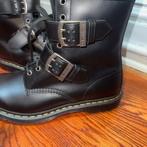 Dr. Martens Black Leather Boots with Buckles
